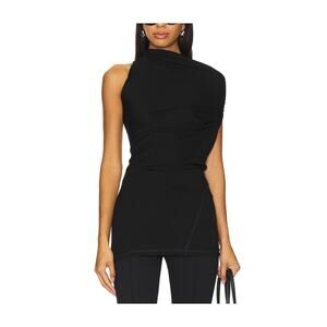 Helmut Lang Draped Black Wind Top Size S